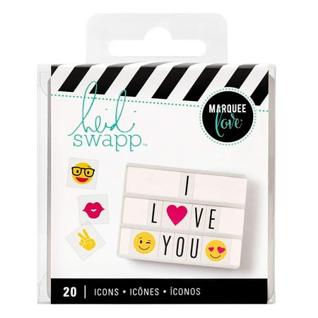 Heidi Swapp Light Box Icons Emoji Inserts by | 20 unique emojis in various colors, EXPRESS YOURSELF: Emoji inserts are for use with the Heidi.., By American
