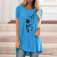 thumbnail image 2 of Chemises à Manches Courtes pour Femmes Mode Décontractée Chemises Imprimées Manches Courtes T-Shirt Ample Tunique Blouse Tunique pour Femmes Manches Courtes Tunique Manches Courtes pour Femmes, 2 of 9