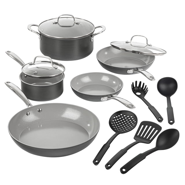 Juego de Utensilios de Cocina Granite Stone Antiadherentes Anodizados Duros 13 Piezas