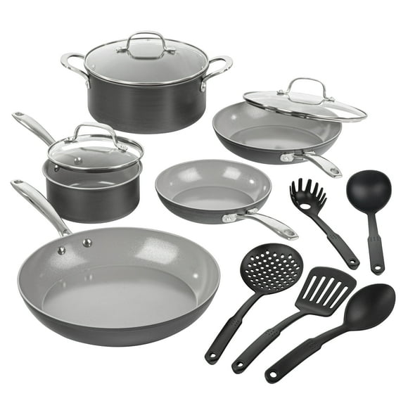 Juego de Utensilios de Cocina Granite Stone Antiadherentes Anodizados Duros 13 Piezas