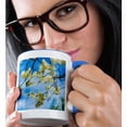 thumbnail image 2 of 3drose, Decorative Cherry Tree Branches Strewed with White Flowers, 15oz Two-tone Blue Mug, 2 of 6