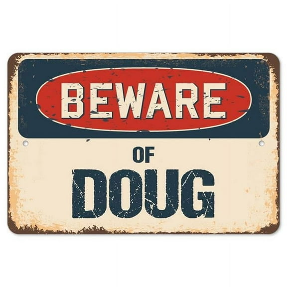 SignMission  Beware of Doug Rustic Sign