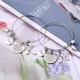 thumbnail image 2 of TINGN Initial Charm Bracelets for Women Stainless Steel Expandable Bangle Bracelets, 2 of 5