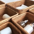 thumbnail image 3 of 2X Cesta de Mimbre Tejida A Mano, Cesta Rectangular para Frutas, Té y Pan, Caja de Almacenamiento para Cosméticos, 3 of 5