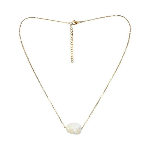 Cora - 18K Gold Plated Floating Baroque Pearl Minimalist Trendy Necklace