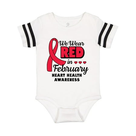 

Inktastic Heart Health Awareness We Wear Red in February Gift Baby Boy or Baby Girl Bodysuit