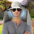 thumbnail image 5 of Solar Fan Hat, Wide Brim Solar Fan Outdoor Fishing Hat with 2 Fans Solar Power, Waterproof Outdoor Hiking Camping Fishing Hat with Neck Flap，USB Rechargeable Solar Hat Fan for Men, 5 of 6