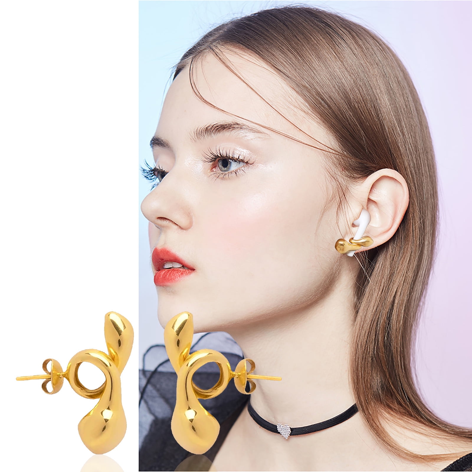 9PCS/Set Ear Clip Bohemia Ear Cuff Stud Crystal Ear Earrings Jewelry fashion  rE 
