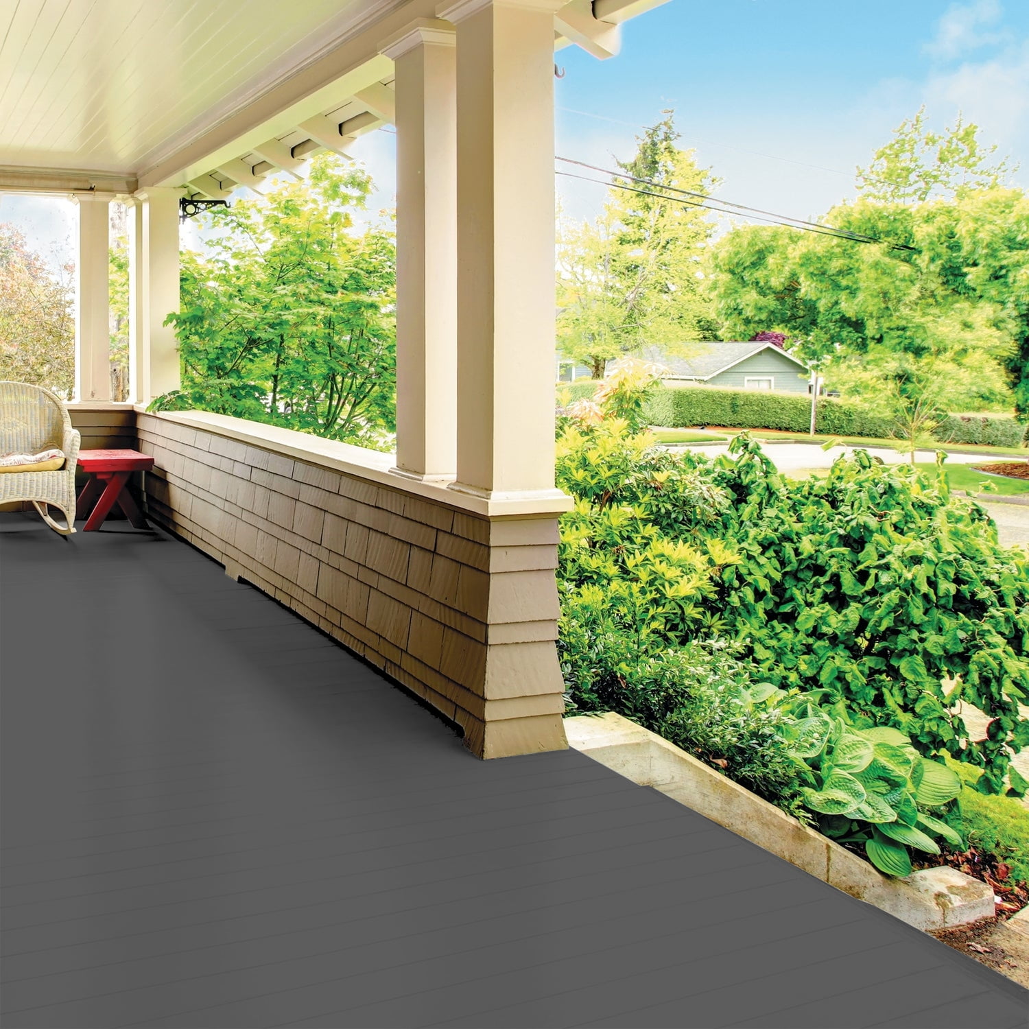 Glidden Porch & Floor 1 gal. Knight's Armor Satin Interior/Exterior Paint with Primer
