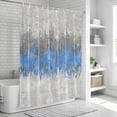 thumbnail image 6 of Blue Grey Abstract Shower Curtain, Waterproof Shower Curtains for Bathroom, Gradient Geometric Graffiti Modern Art Washable Fabric Bathtub Curtain Set Bath Decor with 12 Hooks Extra Long 72"x96", 6 of 8