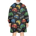 thumbnail image 2 of Wearable Oversized Blanket,Colorful Controllers Games Stars Black Pattern Wearable Blanket Hoodie for Adults,Cozy Hooded Blankets with Super Pockets,Super Warm Fuzzy Pullover for Women & Men, 2 of 6