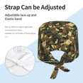 thumbnail image 3 of Scrub Caps Women Men, Cool Cat Camouflage Green Adjustable Working Caps, Turban Hat Cleaning Working Cap with Sweatband, Elastic Bandage Tie Back Nurse Cap, 3 of 5