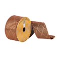 thumbnail image 1 of Vickerman Q180128 2.5 in. x 10 Yards Copper Diamond Chocolate Check Ribbon, 1 of 1