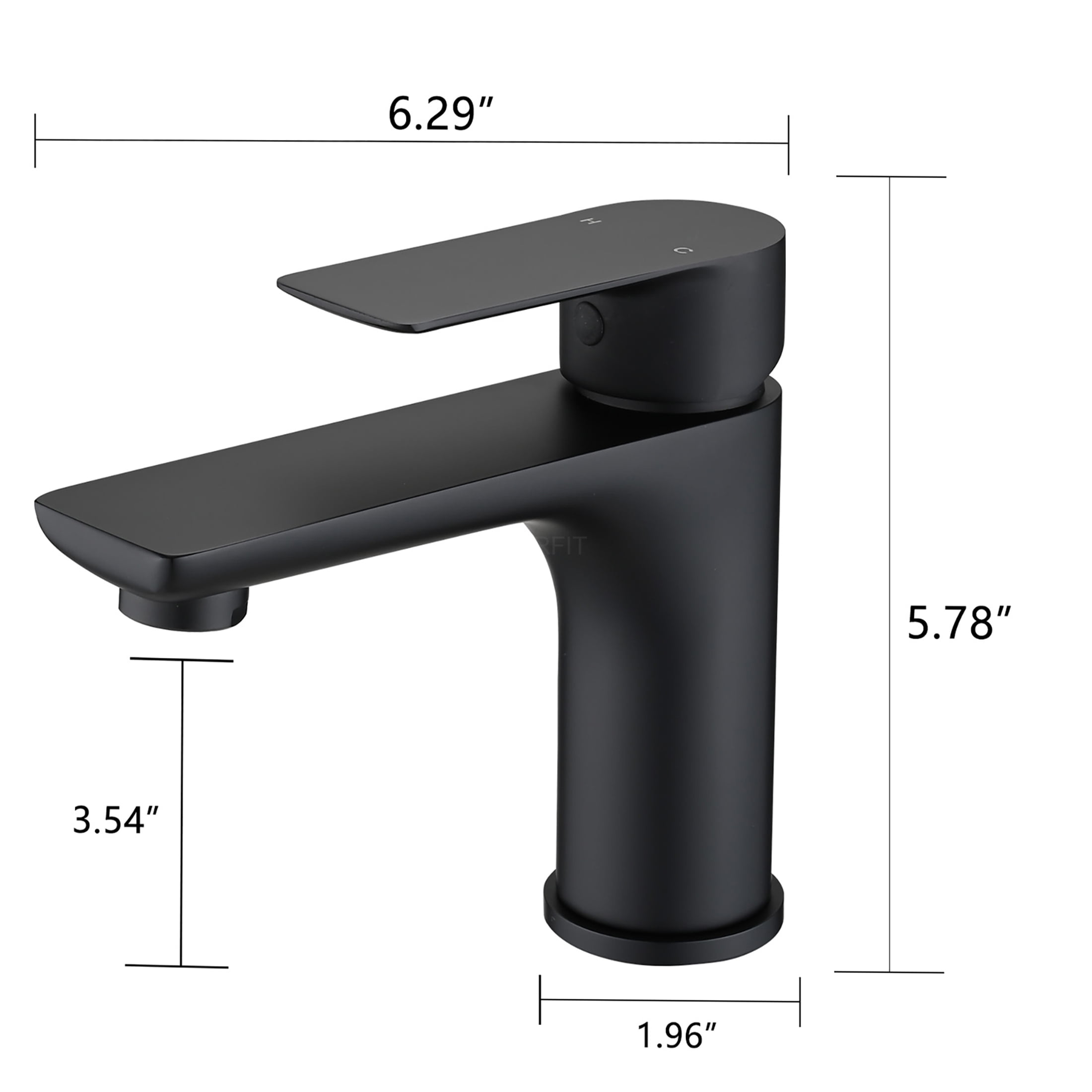 JERFIT Single Hole Bathroom Sink Faucet, Matte Black Modern Vanity Faucet with Lever Handle, 1.2 GPM Low Flow, Deck Mount Brushed Nickel Finish Basin Tap for Bathroom Sink