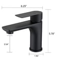 thumbnail image 6 of JERFIT Single Hole Bathroom Sink Faucet, Matte Black Modern Vanity Faucet with Lever Handle, 1.2 GPM Low Flow, Deck Mount Brushed Nickel Finish Basin Tap for Bathroom Sink, 6 of 7