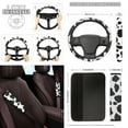 thumbnail image 4 of Yuyamidu Cow Print Car Seat Cover Set 12 PCS Auto Front Rear Seat Covers with Steering Wheel Cover Seatbelt Pad Wrist Strap Keychain Lip Balm Sleeve Cup Coasters, 4 of 6