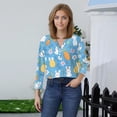 thumbnail image 4 of HAVUITYY Easter 3/4 Sleeve Sweaters for Womens, Cute Bunny Eggs Printed Womens Tops, Spring Going Out Shirts for Women Wear & Gifts, 4 of 5