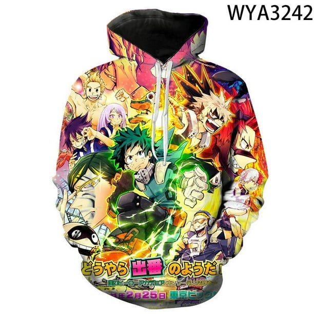Sudadera con capucha de My Hero Academia para hombre y mujer, abrigo con estampado 3D de Boku no Hero Academia, sudaderas con manga a la moda para niño y niña, novedad