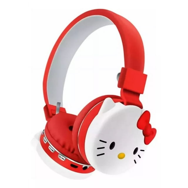 Audifonos Diadema Bluetooth Infantil Kitty Rojo