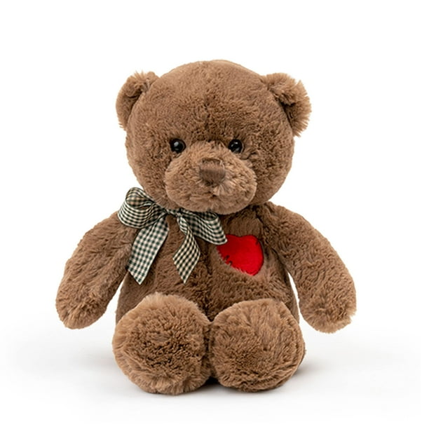 Oso de peluche Adorlynetty pequeño de 29 cm con corazón