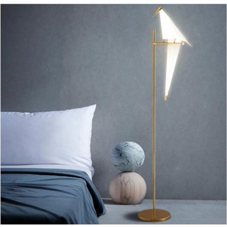 FINE MAKER Origami Crane Bird Floor Lamp LED Bedroom Living Room Reading Light