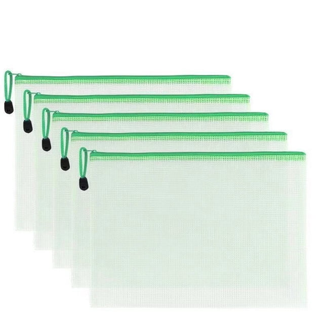 Bolsa de malla con cremallera A3B4A4, bolsa para bolígrafos, bolsa de papelería para estudiantes, bolsa transparente para hojas de información de oficina