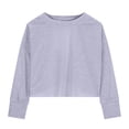 thumbnail image 6 of Girl's Open Back Backless Tops Long Sleeve T Shirts Crewneck Casual Tees Summer Shirts 11-12 years, 6 of 9