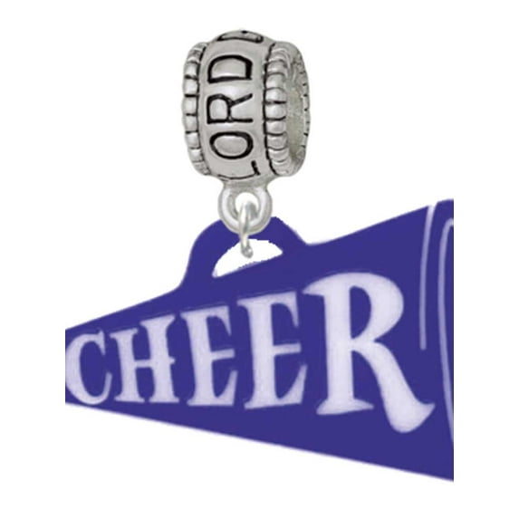 Delight Jewelry Acrylic 1.25" Navy Cheer Megaphone Lord Guide Me Charm Bead