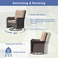 thumbnail image 6 of ALAULM 13 Pcs Patio Wicker Furniture Set with 2 Swivel Chairs & Stainless Steel Gas Fire Pit Table, Brown/Sand, 6 of 6