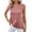 Pink-womens linen tank top, variant on Dazajoo Womens Cotton Linen Tank Tops Loose V Neck Casual T Shirt Sleeveless Stand Collar Tunic Blouses Summer Basic Tank Shirts,Red,S
