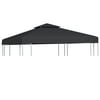 Anself 10'x10' Gazebo Replacement Canopy Top Cover with 2-Tier & 8 g Grommet 9.14 oz/yd² Dark Gray