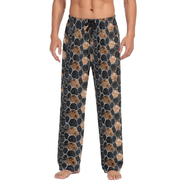 JSTEL Snake Skin Print Men's Sleepwear Mens Pajama Pants Bottoms with Pockets, XXL