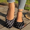 thumbnail image 6 of KIJBLAE Women's Polka Dot Print Low Cut Flats, Retro Slip On Lazy Trendy Daily Casual Flat Shoes Black 42, 6 of 9