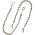 thumbnail image 1 of 2pcs Curtain Tiebacks Ropes, Decorative Handmade Tie Backs Curtain Holdbacks Holders Cord for Window Sheer Drapes Indoor Outdoor, Beige, 1 of 5