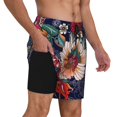 thumbnail image 2 of Yiaed Paisley2 Print Mens Swim Trunks Bathing Suit Compression Liner Beach Swim Shorts Swimwear Quick Dry Zipper Pocket No-Chafing Board Short-XX-Large, 2 of 6