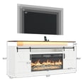 thumbnail image 4 of ANPOO 70.9" Farmhouse Fireplace TV Stand with 36" Electric Fireplace, LED Light & Sliding Barn Doors, Entertainment Center Fits Up to 80 Inch TV, Rustic Media Console for Living Room, 4 of 9