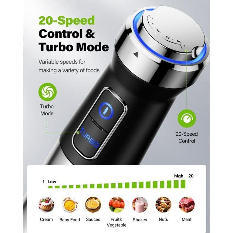 Shardor 1000W 6-in-1 Immersion Blender with 20 Speeds photo 5