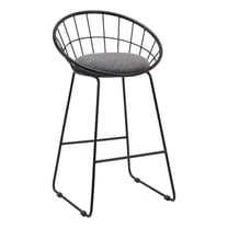 Benjara 26" Counter Height Chair (Set of 2)- Mesh Backrest- Gray Seat- Black