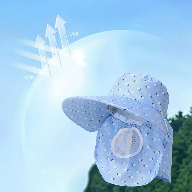 Dvkptbk Polyester Sun Hat Ladies' Outdoor Large Brims Sun Protection Face Covering Cycling Neck Protection Labor Breathable Sun Hat Summer Essentials