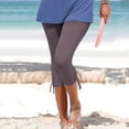 thumbnail image 3 of Capri Leggings for Women Spring Summer Elastic High Waist Slim Fit Ruched Hem Workout Yoga Pants Capris, 3 of 6