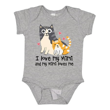 

Inktastic I Love My Mimi Loves Me Cat Boys or Girls Baby Bodysuit