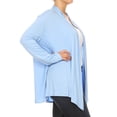 thumbnail image 2 of Women's Casual Plus Size Lightweight Soft Long Sleeves Relaxed Fit Open Front Solid Cardigan Made in USA, 2 of 4