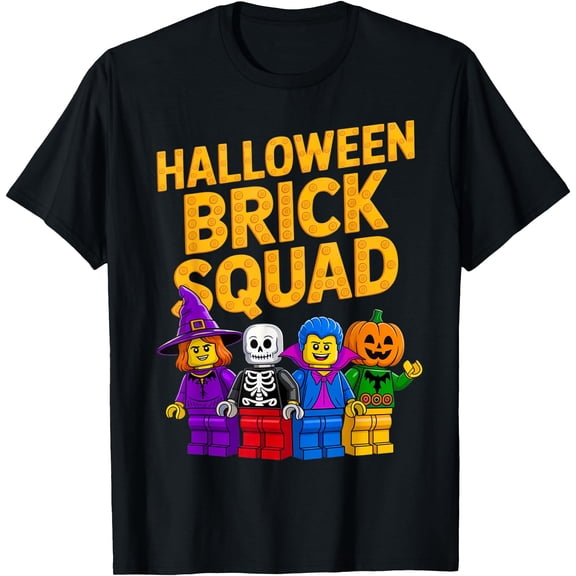 Halloween Brick Squad Costume Blocks Building T-Shirt, Unisex T-Shirt