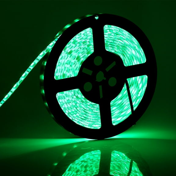 SUPERNIGHT 16.4FT 5M SMD 5050 Waterproof 300LEDs Green LED Flash Strip Light ,LED Flexible Ribbon Lighting Strip (Green Color)