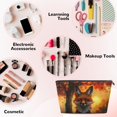 thumbnail image 3 of Makeup Bag - Sunset Maple Tree Fox Cosmetic Bag Portable Travel Toiletry Bag for Women Small Make Up Organizer Bag Zipper Pouch Travel Essentials, 3 of 8