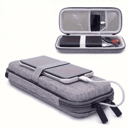 Hard Shell Portable Charger Case - Compatible with Anker PowerCore 26800, RAV Power 26800/20000, ROMOSS 30000mAh, Cable Management, Light Gray Travel Organizer
