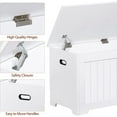 thumbnail image 3 of YSNW  Storage Chest, 39 inches Chest Box Organizer with 2 Safety Hinges, Wooden Entryway Shoe Organizer Storage Bench, White, 3 of 7