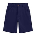 thumbnail image 6 of MGDXOX Girls Classic Solid Color Chino Shorts Button Zip Closure Straight Leg Casual Bottoms Simple Stylish Design for School Uniform Daily and Formal Occasions Navy 11 Years, 6 of 9