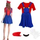 thumbnail image 1 of Disfraces de cosplay de los hermanos fontaneros, divertidos trajes de carnaval de Halloween para hombres y mujeres, mono elegante con sombrero, bigote y guantes., 1 of 6