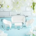 thumbnail image 4 of 4pcs White DIY Dollhouse Miniature Living Room Antique Sofa Table Model Kids Toy, 4 of 5